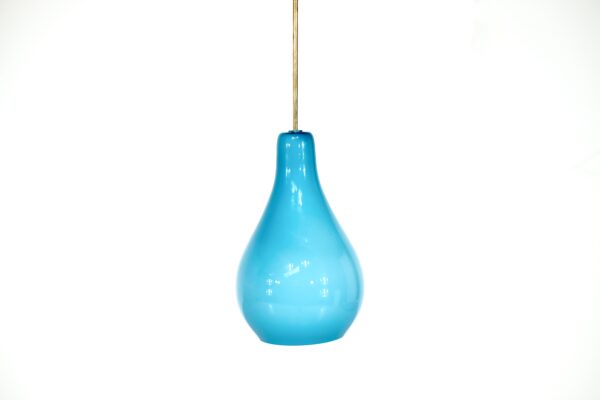 Suspension Italienne en opaline bleue - 1960