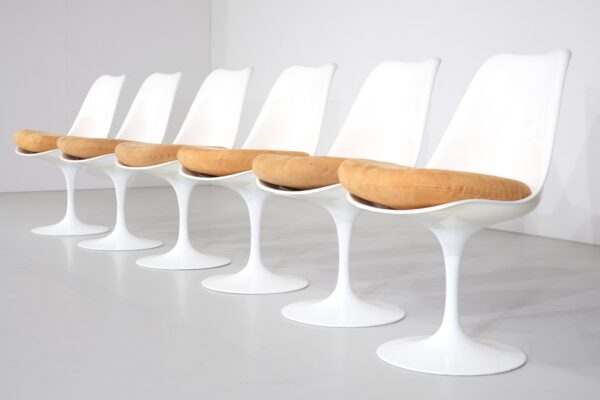 Série de 6 chaises "Tulip" par Eero Saarinen pour Knoll International-1981