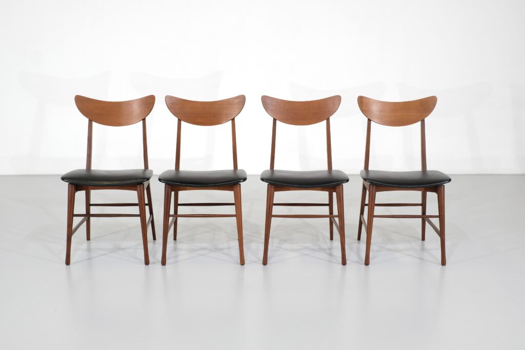 Série de 4 chaises en teck, Danemark - 1960s