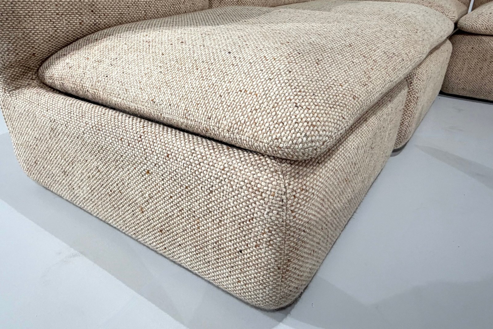 Canapé modulaire en tweed beige par Strafor, France - 1980s – Image 5